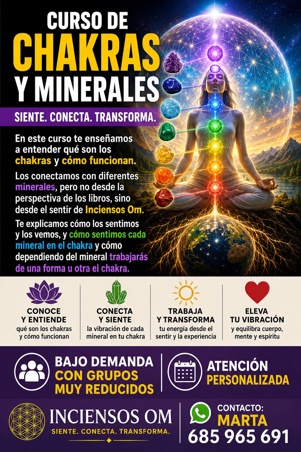 Curso Conexión entre chakras y minerales